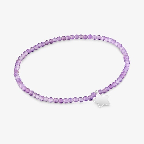 Elastic Bracelet with amethysts and silver star TOUS Motifs