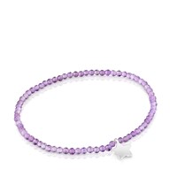 Elastic Bracelet with amethysts and silver star TOUS Motifs