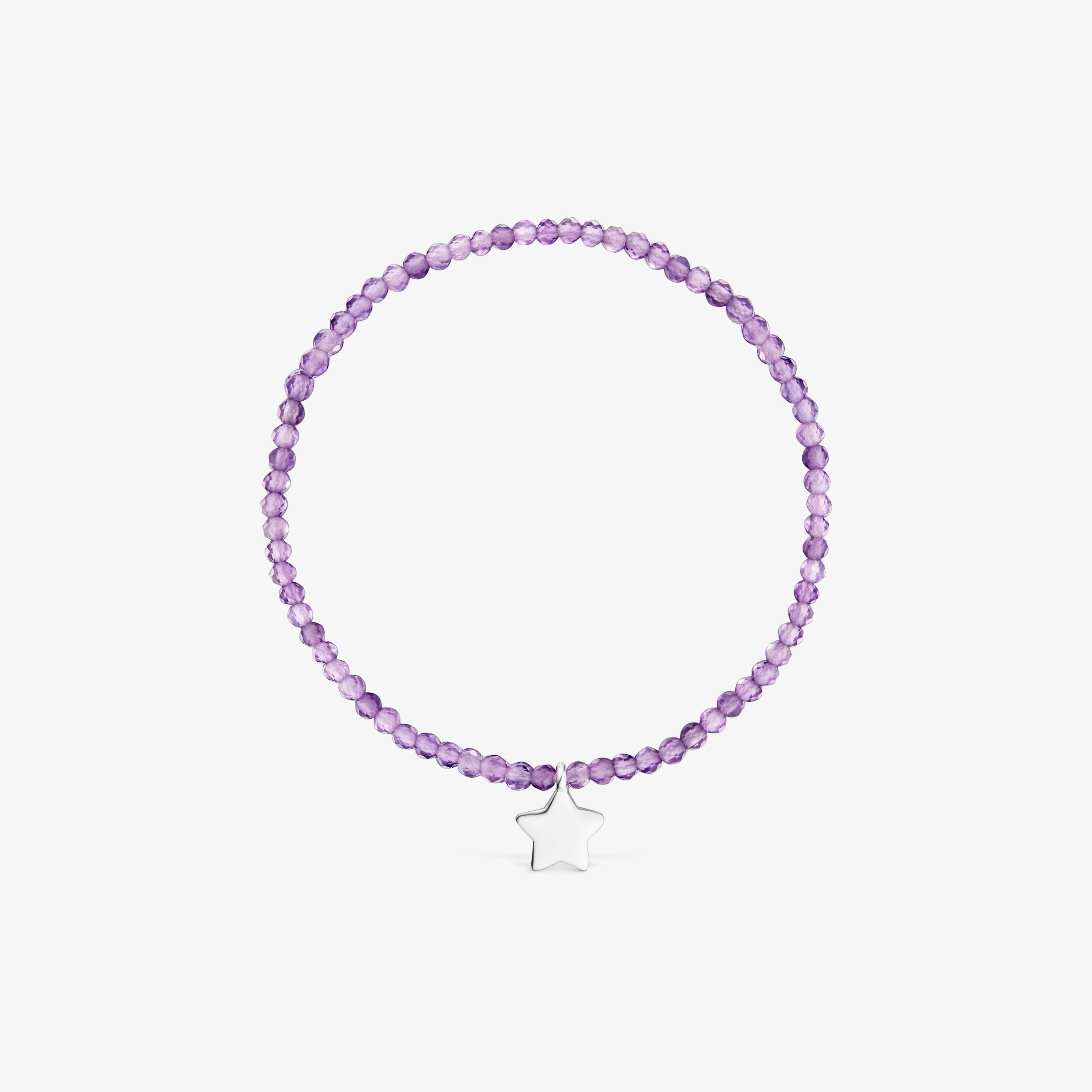 Elastic Bracelet with amethysts and silver star TOUS Motifs