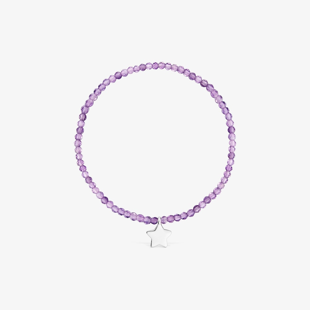 Elastick&yacute; N&aacute;ramok s&nbsp;ametystami a&nbsp;striebornou hviezdou TOUS Motifs