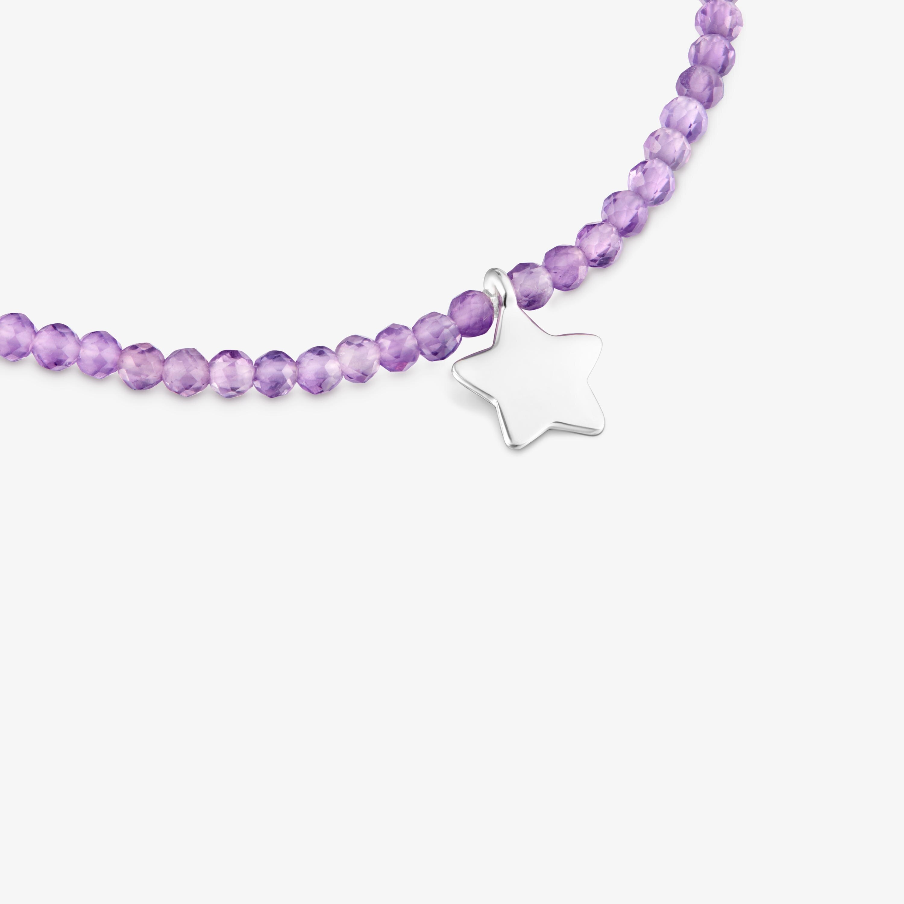 Elastic Bracelet with amethysts and silver star TOUS Motifs