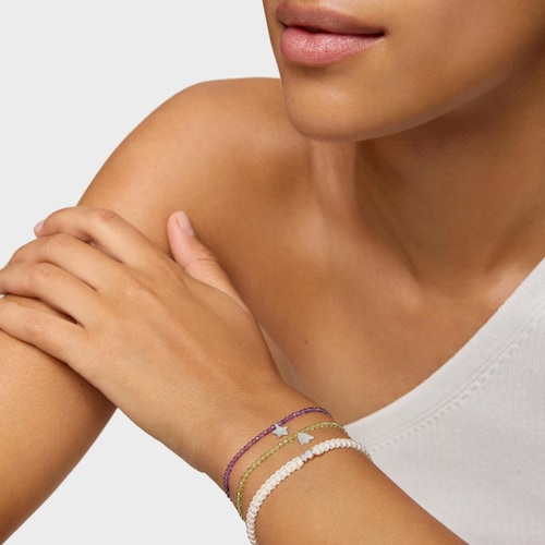Pulseira elástica com ametistas e estrela em prata TOUS Motivos