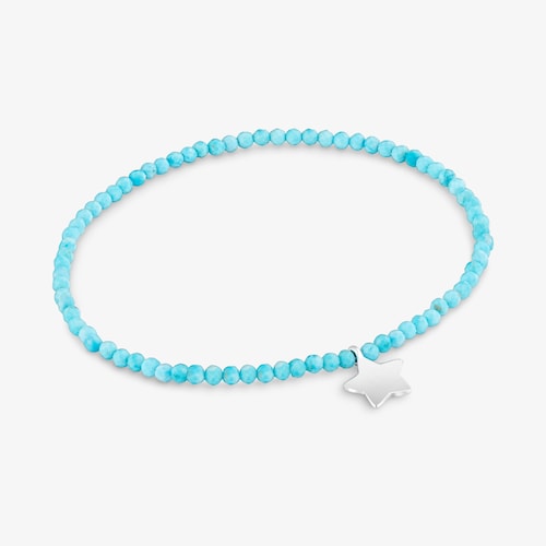 Pulsera el&aacute;stica con magnesia azul y estrella de plata TOUS Motivos