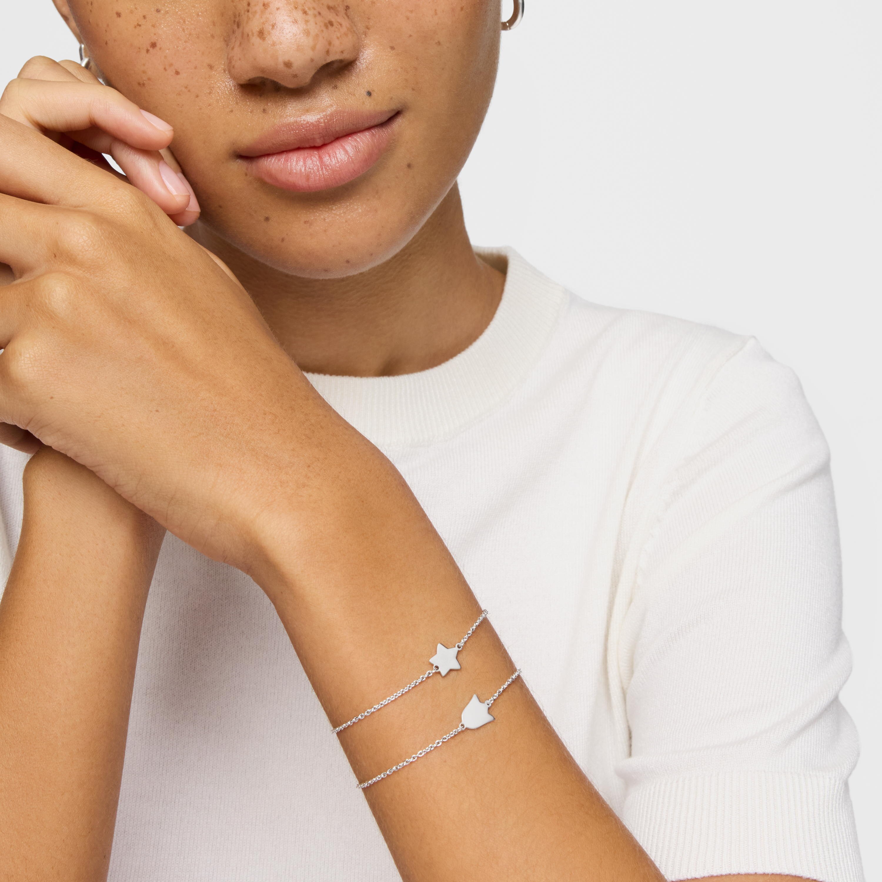 Silver Chain bracelet with star TOUS Motifs