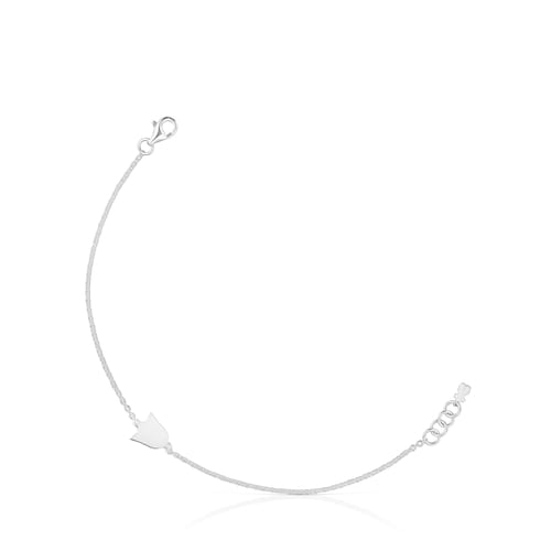 Silver Chain bracelet with tulip TOUS Motifs