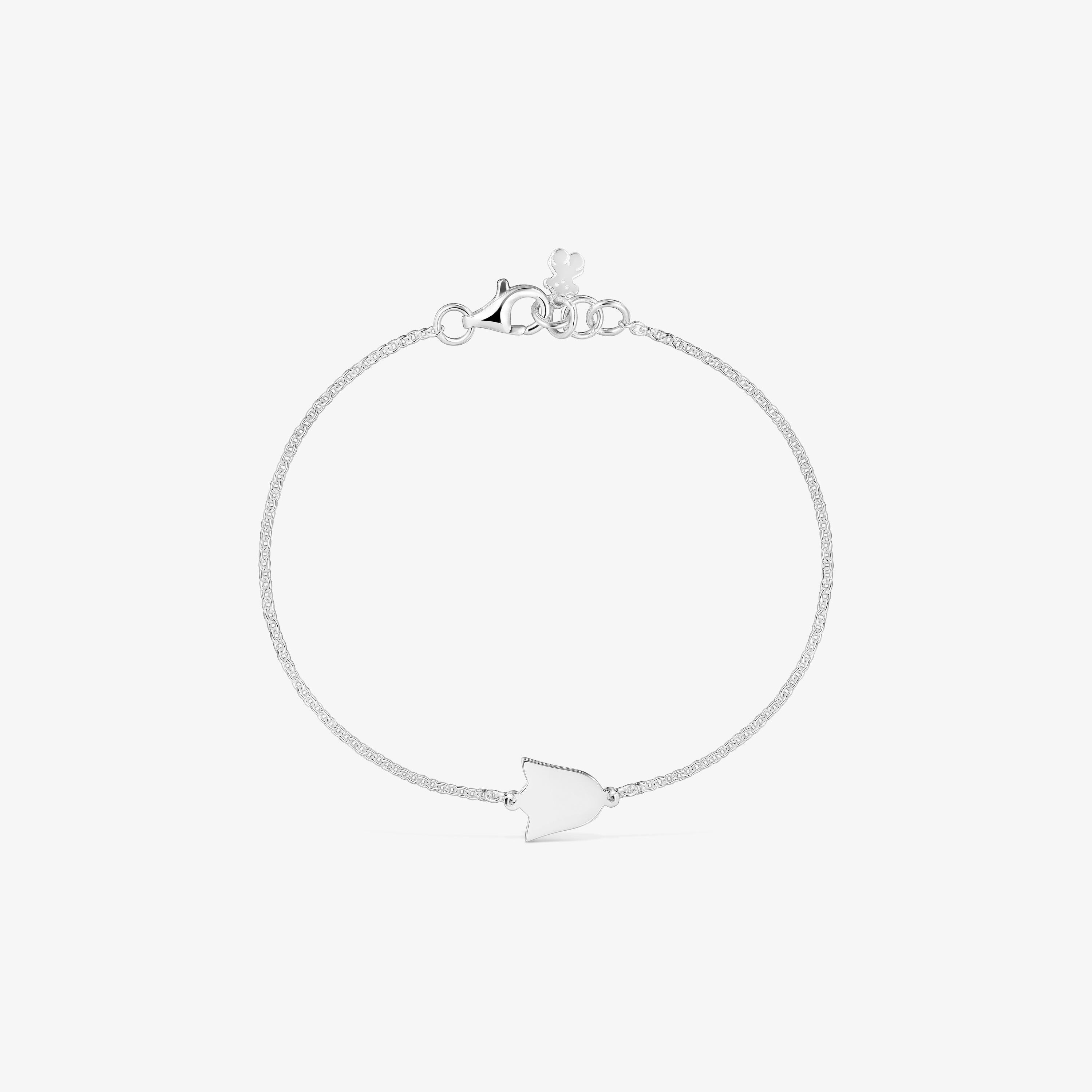 Silver Chain bracelet with tulip TOUS Motifs