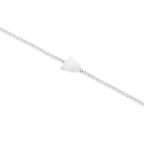 Silver Chain bracelet with tulip TOUS Motifs