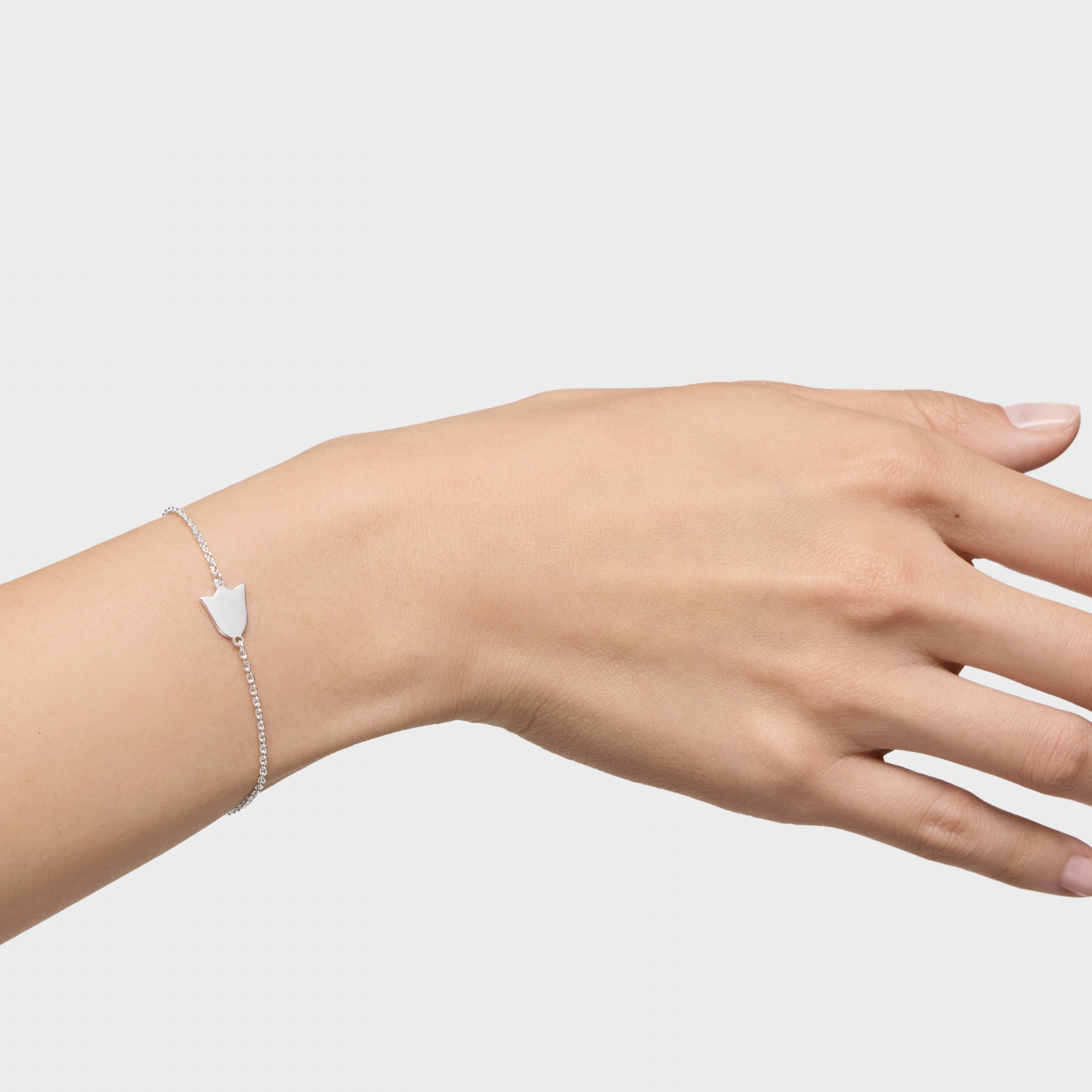 Silver Chain bracelet with tulip TOUS Motifs