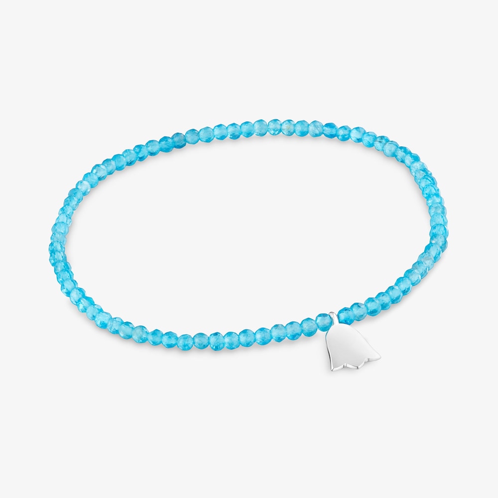 Elastic Bracelet with neon apatite and silver tulip TOUS Motifs