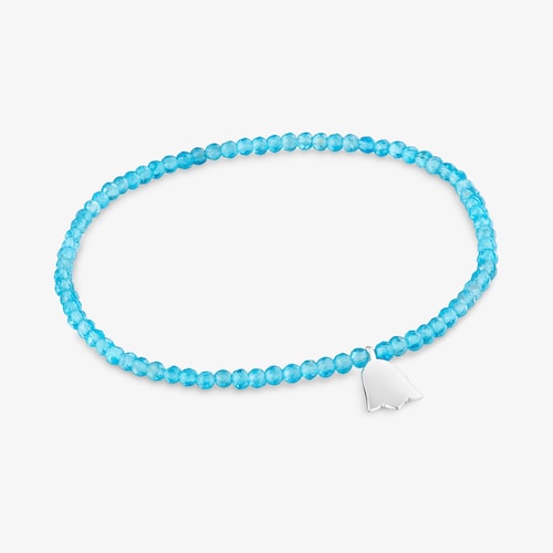 Elastic Bracelet with neon apatite and silver tulip TOUS Motifs