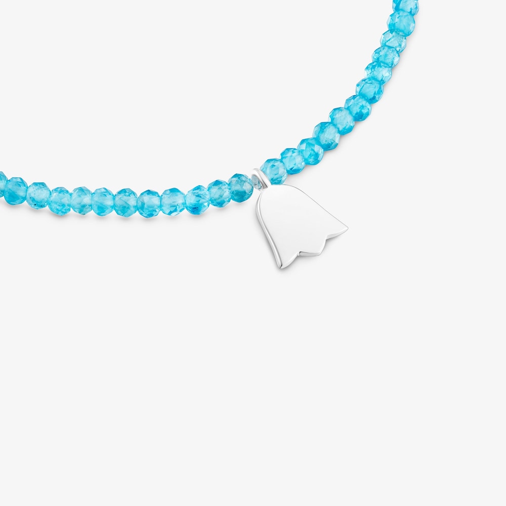 Elastic Bracelet with neon apatite and silver tulip TOUS Motifs