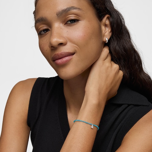 Elastic Bracelet with neon apatite and silver tulip TOUS Motifs