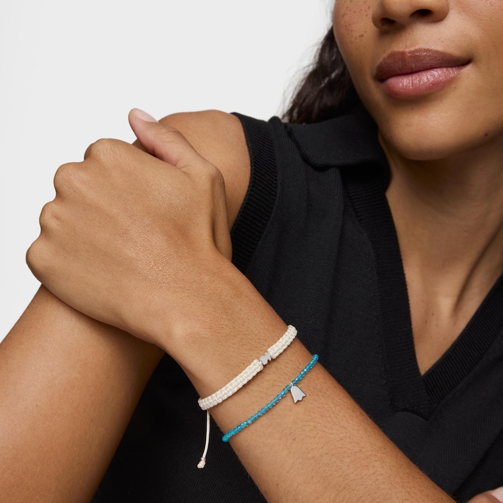 Elastic Bracelet with neon apatite and silver tulip TOUS Motifs