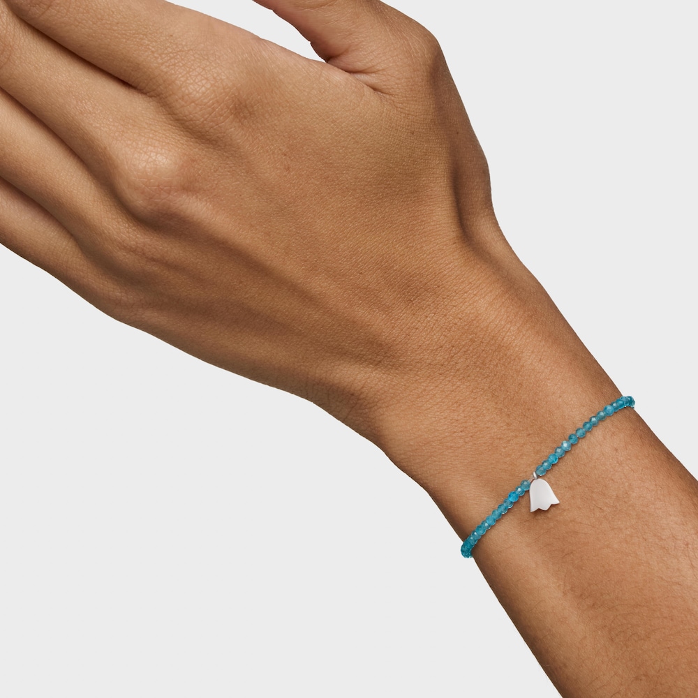 Elastic Bracelet with neon apatite and silver tulip TOUS Motifs