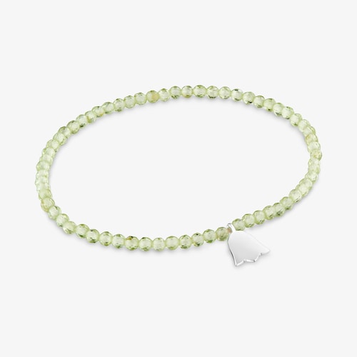 Pulsera el&aacute;stica con peridoto y tulip&aacute;n de plata TOUS Motivos