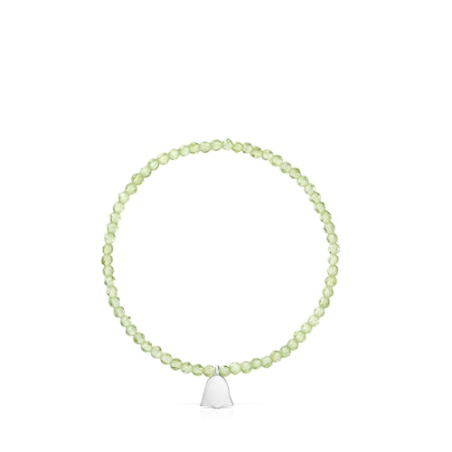 Pulsera elástica con peridoto y tulipán de plata TOUS Motivos
