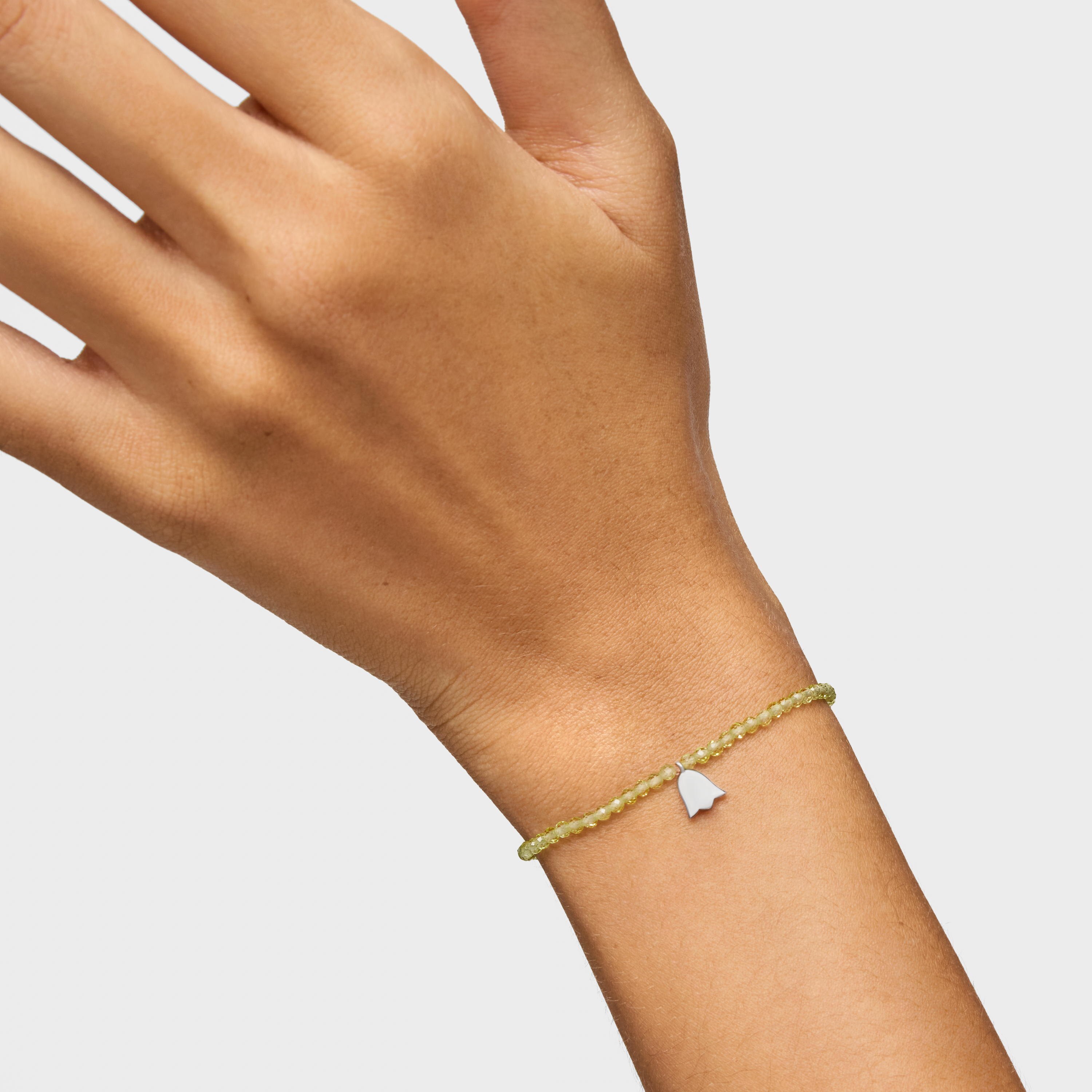 Elastic Bracelet with peridot and silver tulip TOUS Motifs