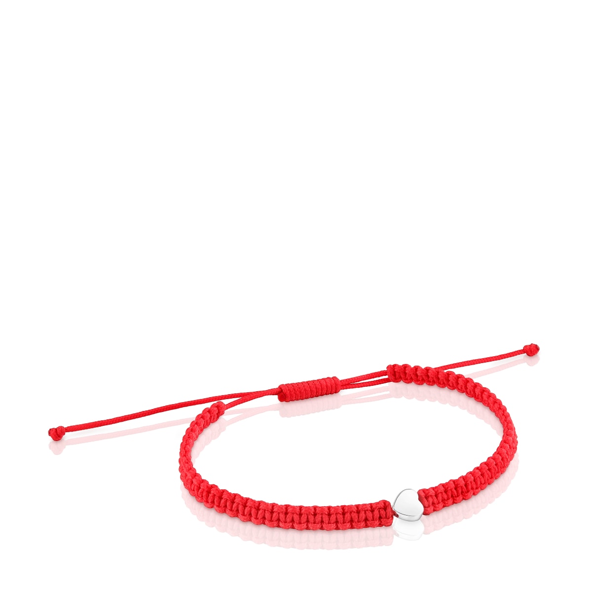 Tous - Pulsera Corazón De Plata Y Nylon Rojo Tous Motivos - Plateado
