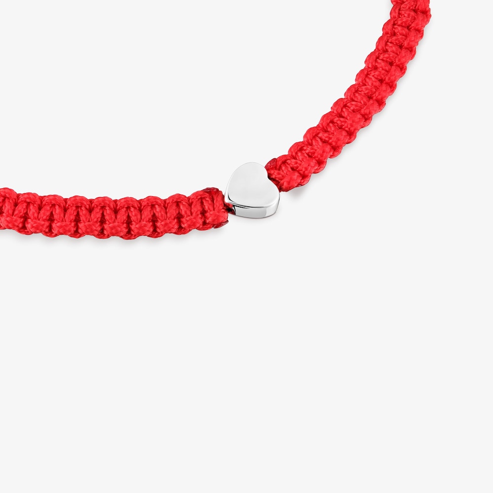 Bransoletka srebrno-czerwona z nylonu z serce TOUS Motifs