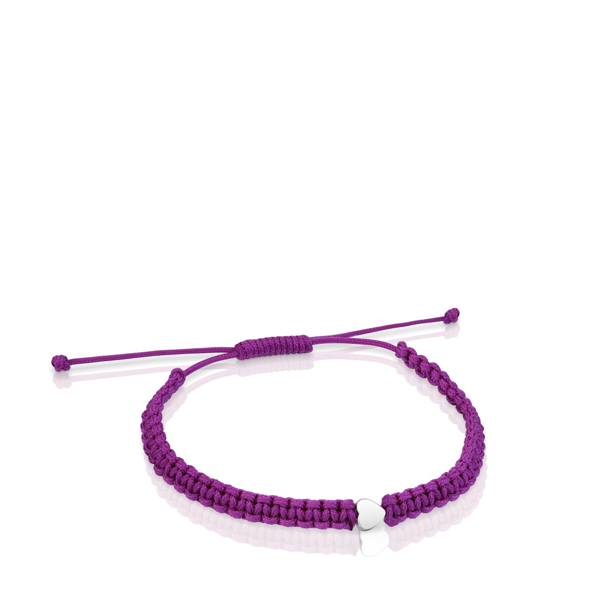 Tous - Pulsera Corazón De Plata Y Nylon Lila Tous Motivos - Plateado