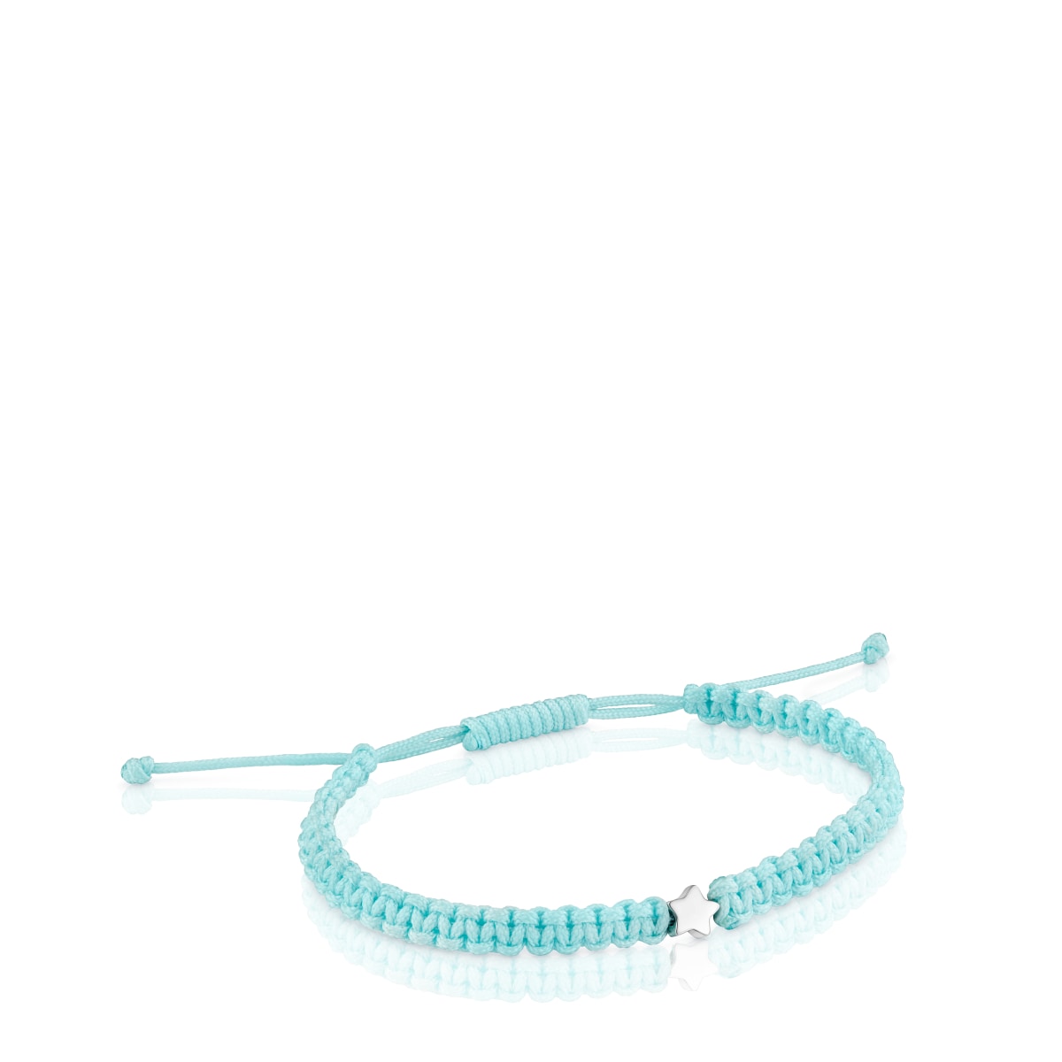 Tous - Pulsera Estrella De Plata Y Nylon Turquesa Tous Motivos - Plateado