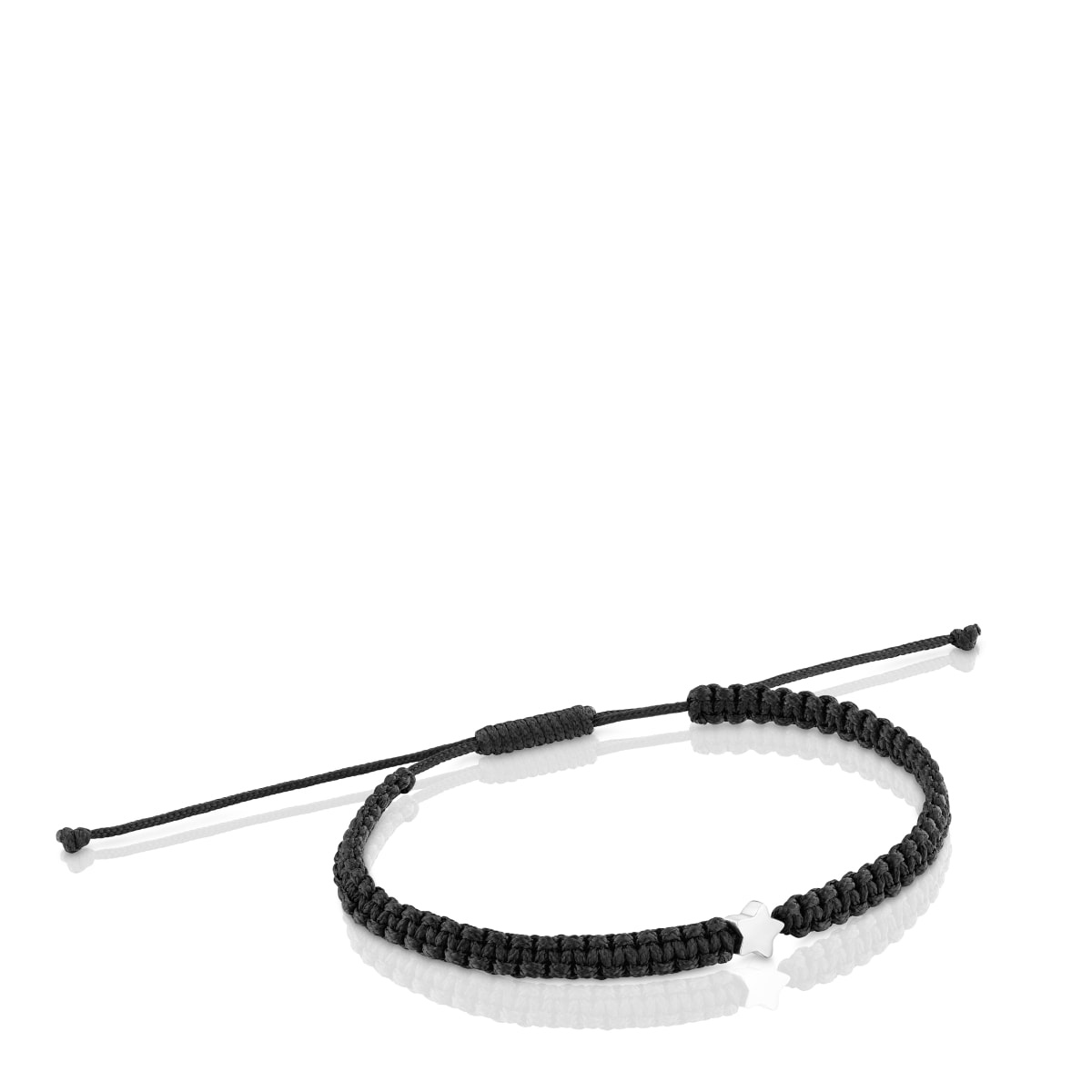 Tous - Pulsera Estrella De Plata Y Nylon Negro Tous Motivos - Plateado