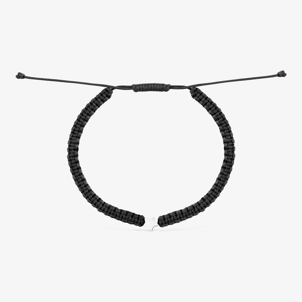 Silver and black nylon Bracelet with star TOUS Motifs