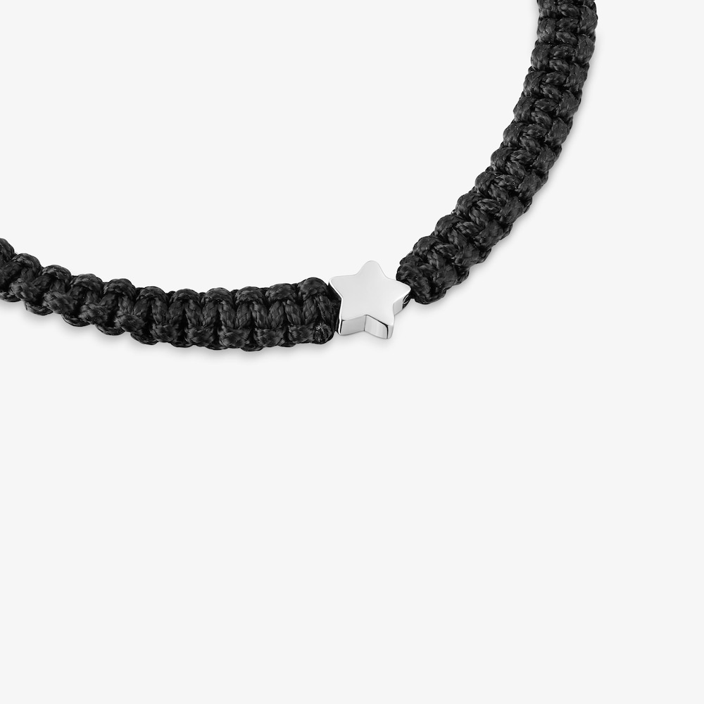 Silver and black nylon Bracelet with star TOUS Motifs