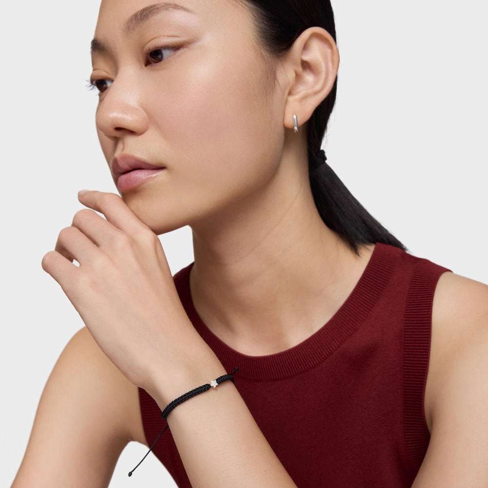 Silver and black nylon Bracelet with star TOUS Motifs