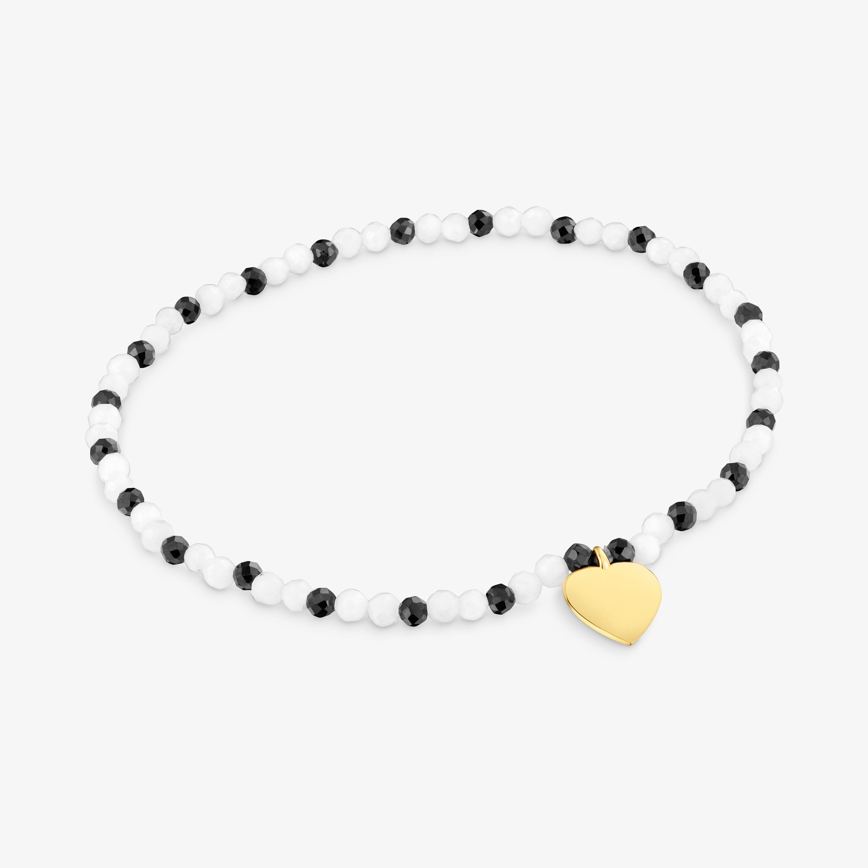 Elastic bracelet with chalcedony, spinels and heart with 18K gold vermeil TOUS Motifs