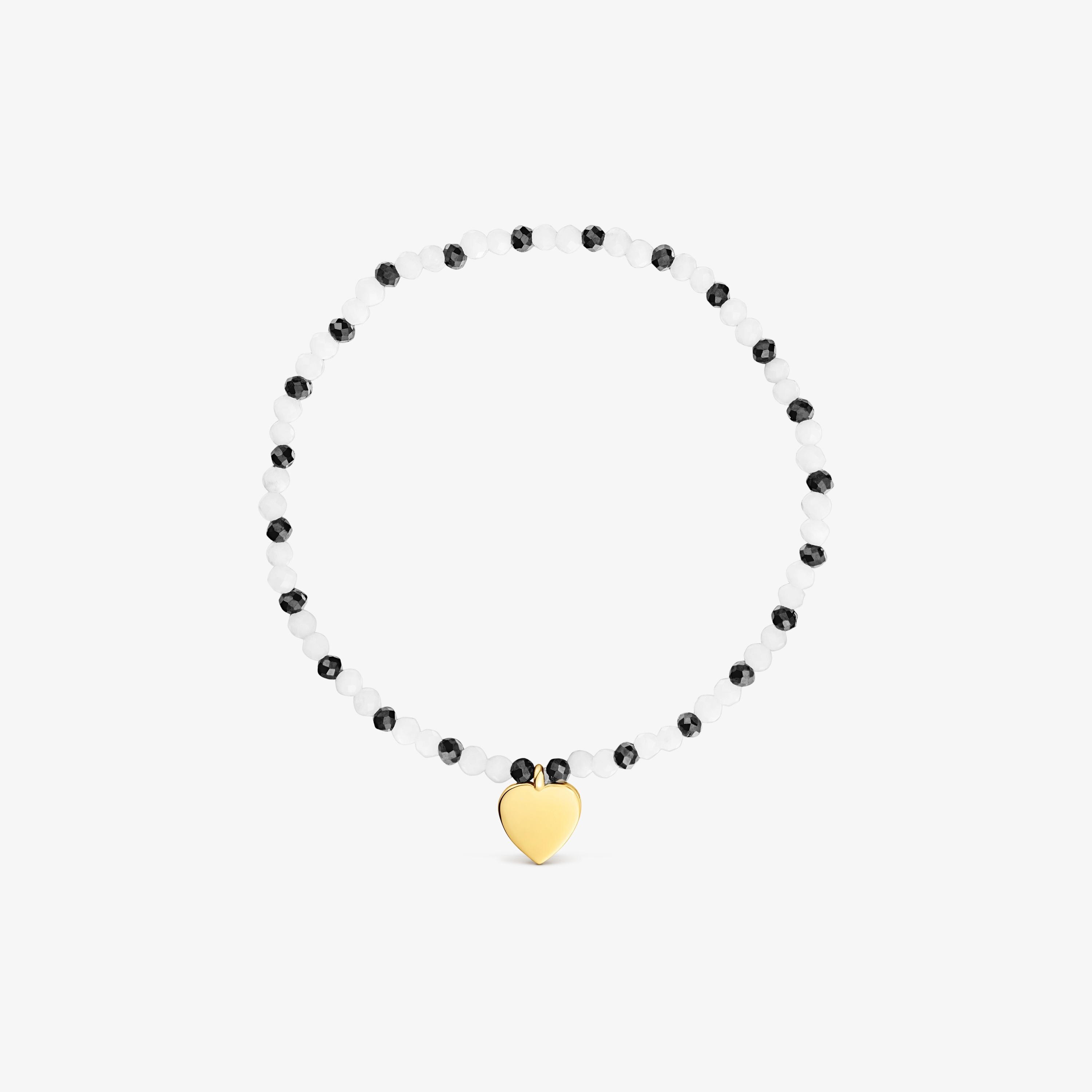 Elastic bracelet with chalcedony, spinels and heart with 18K gold vermeil TOUS Motifs