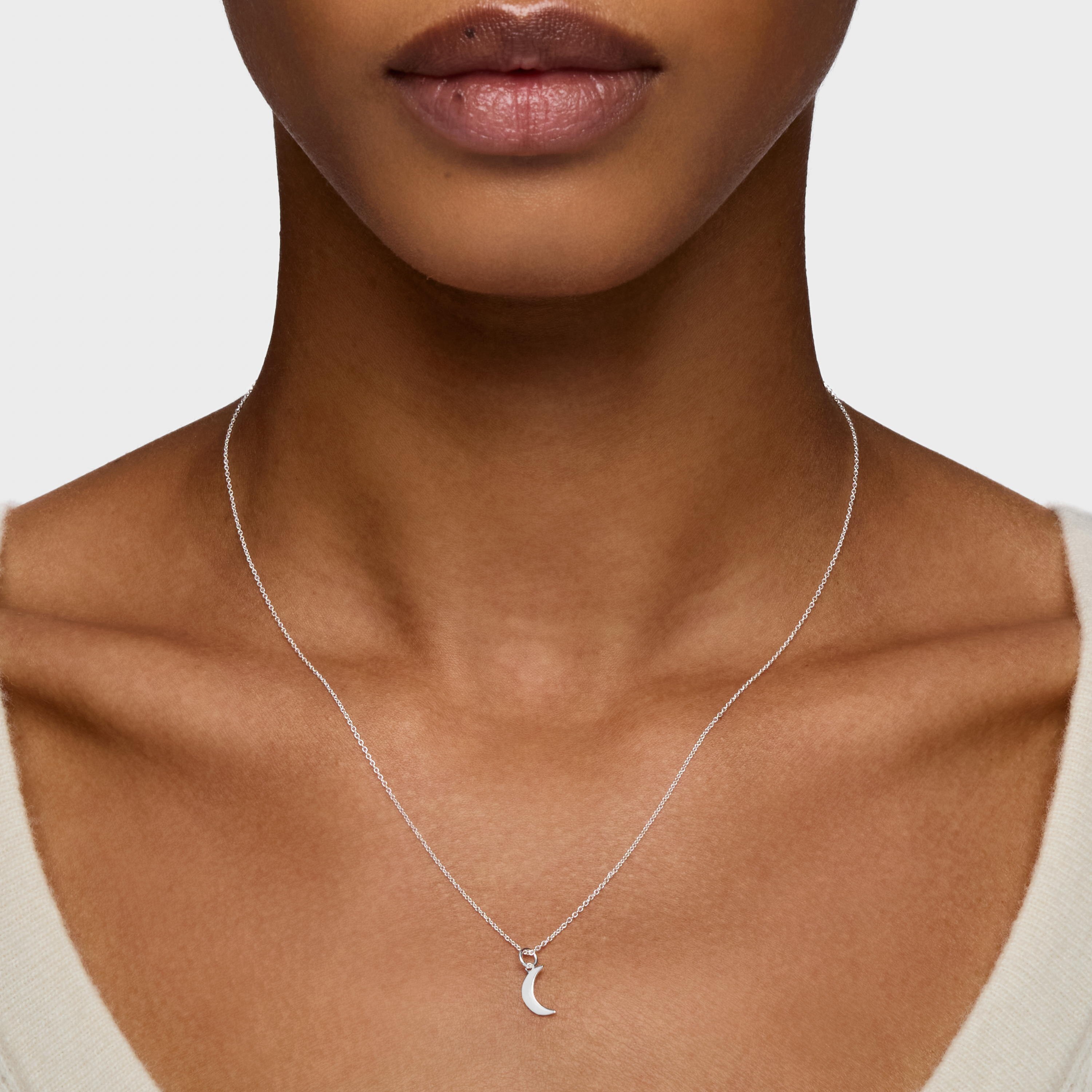 Short silver Necklace with moon TOUS Motifs