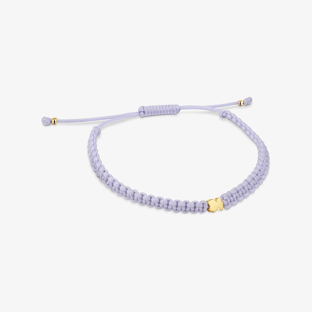 Tous - Pulsera Oso Con Baño De Oro 18 Kt Sobre Plata Y Nylon Malva Tous Motivos - Lila