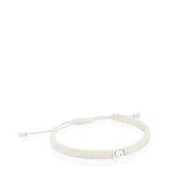 Silver and white nylon bear Bracelet TOUS Motifs