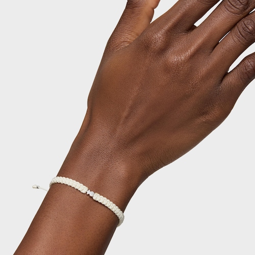 Silver and white nylon bear Bracelet TOUS Motifs