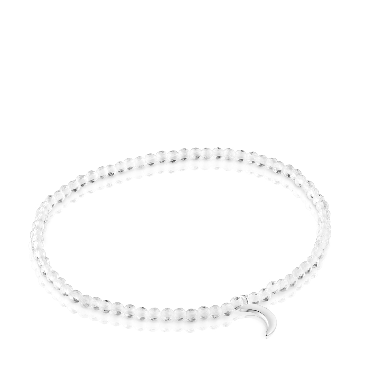 Tous - Pulsera Elástica Con Cuarzo Cristal De Roca Y Luna De Plata Tous Motivos - Plateado
