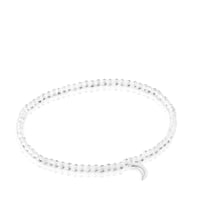 Elastic Bracelet with rock crystal quartz and silver moon TOUS Motifs