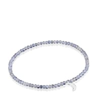 Elastic Bracelet with iolites and silver moon TOUS Motifs