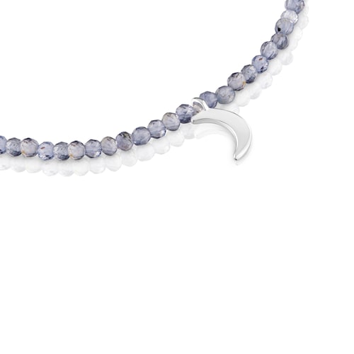 Bransoletka elastyczna z iolitami i srebrnym księżycem TOUS Motifs