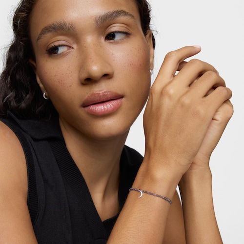 Bransoletka elastyczna z iolitami i srebrnym księżycem TOUS Motifs