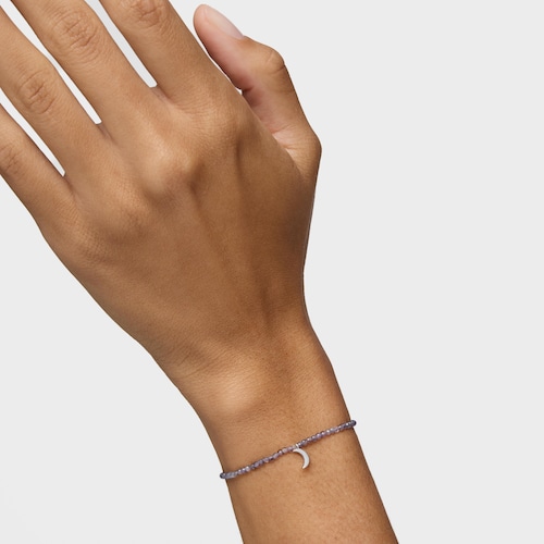 Bransoletka elastyczna z iolitami i srebrnym księżycem TOUS Motifs