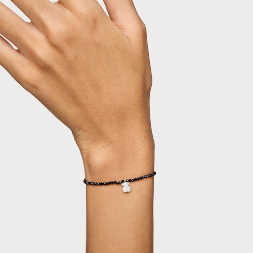 Elastic Bracelet with spinels and silver bear TOUS Motifs