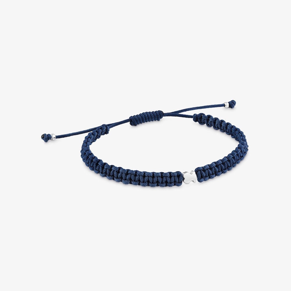 Silver and green nylon bear Bracelet TOUS Motifs