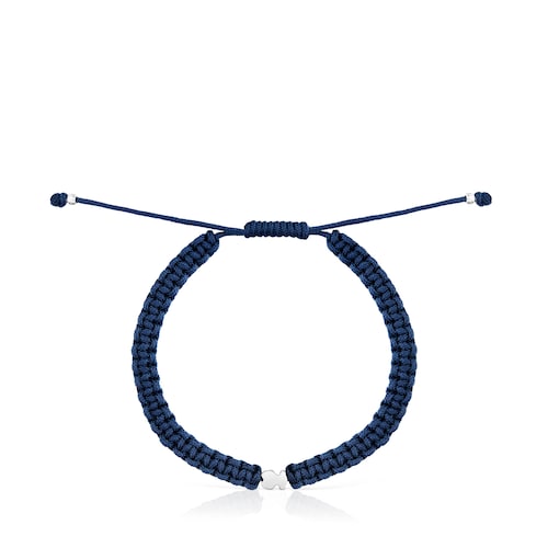 Pulsera oso de plata y nylon verde TOUS Motivos