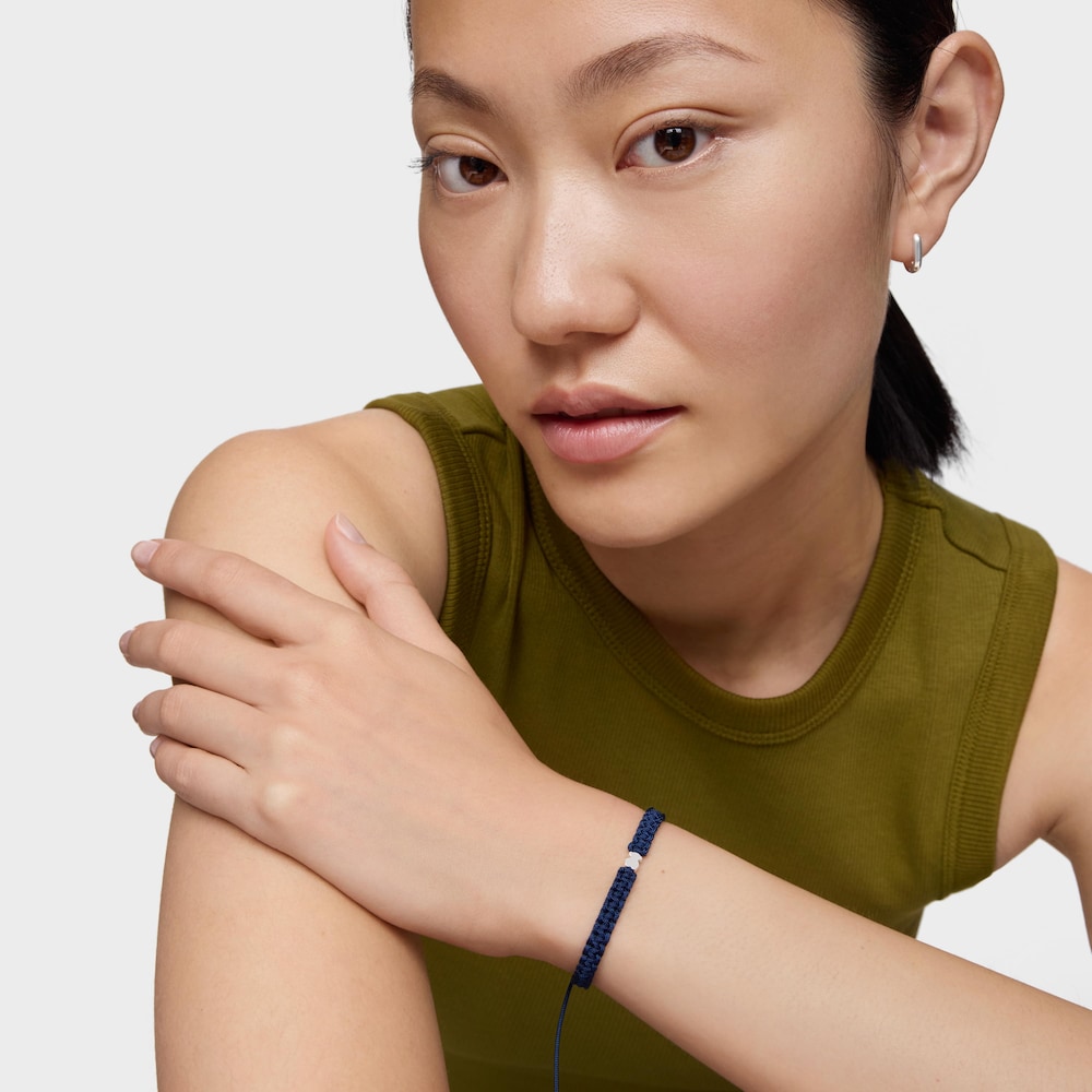 Silver and green nylon bear Bracelet TOUS Motifs