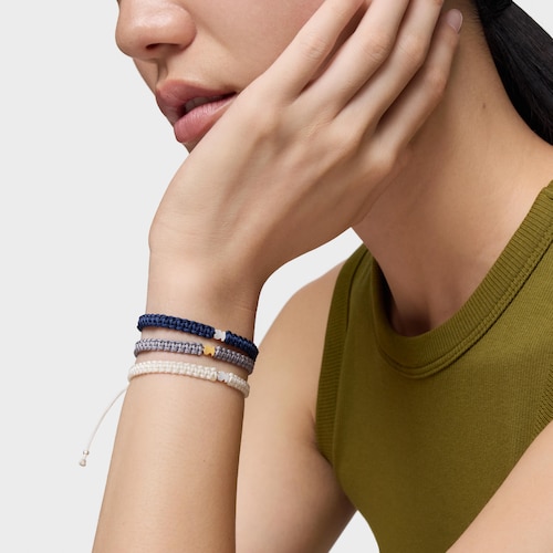 Pulsera oso de plata y nylon verde TOUS Motivos