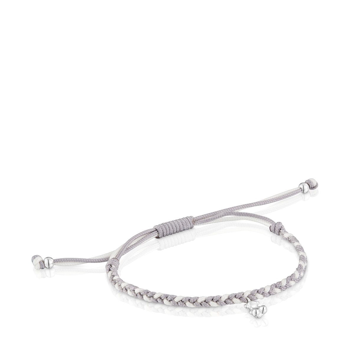 Tous - Pulsera Oso De Plata Y Nylon Gris Tous Motivos - Plateado