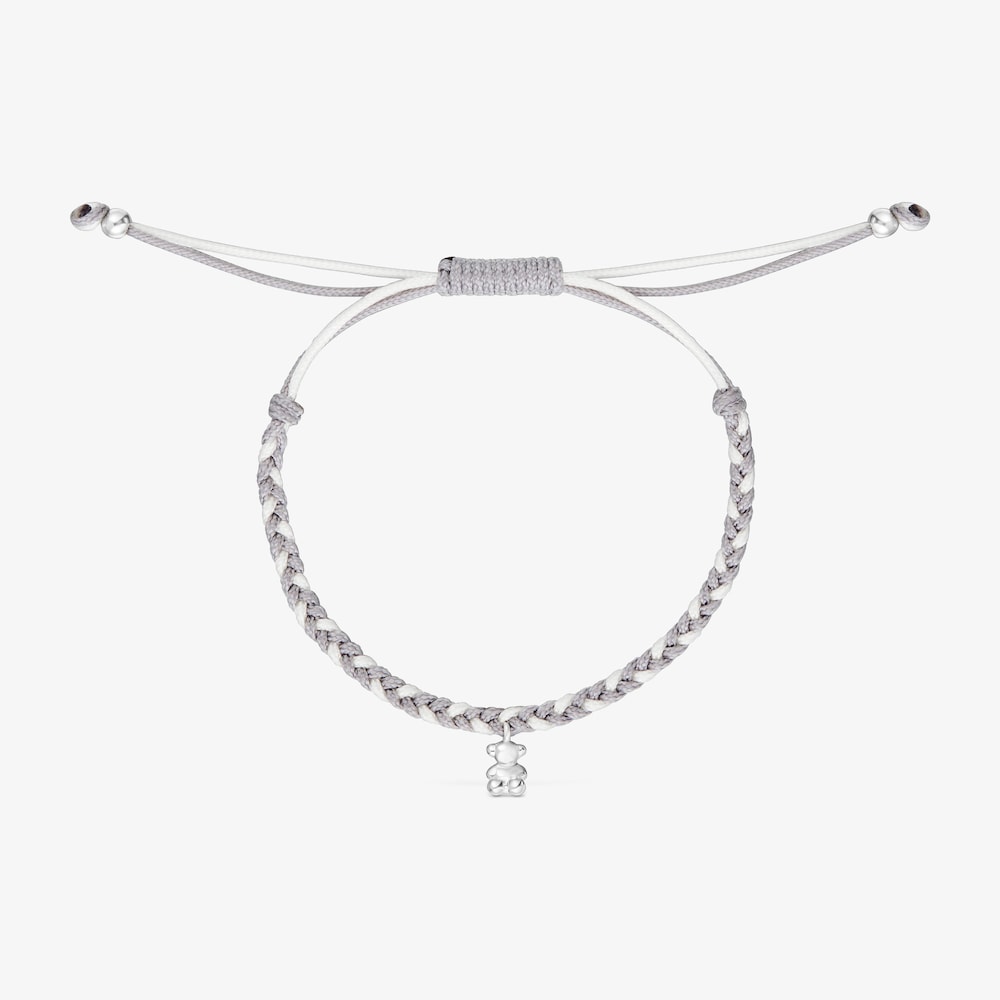 N&aacute;ramek s&nbsp;medv&iacute;dkem ze stř&iacute;bra a&nbsp;&scaron;ed&yacute;m nylonem TOUS Motifs