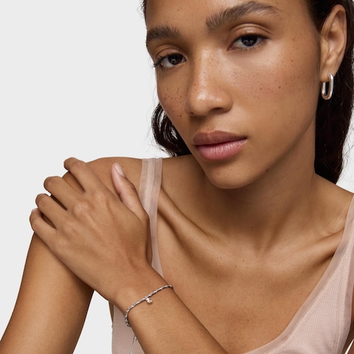 Pulsera oso de plata y nylon gris TOUS Motivos