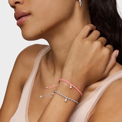 Pulsera oso de plata y nylon gris TOUS Motivos